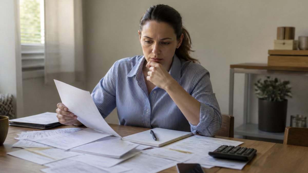 Person reviewing legal documents at a desk while deciding between a wage garnishment attorney vs legal aid