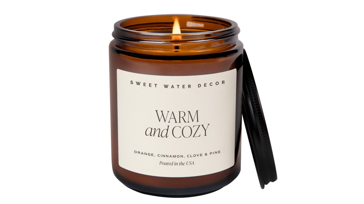 Warm and Cozy Soy Candle - Amber Jar - 9 oz
