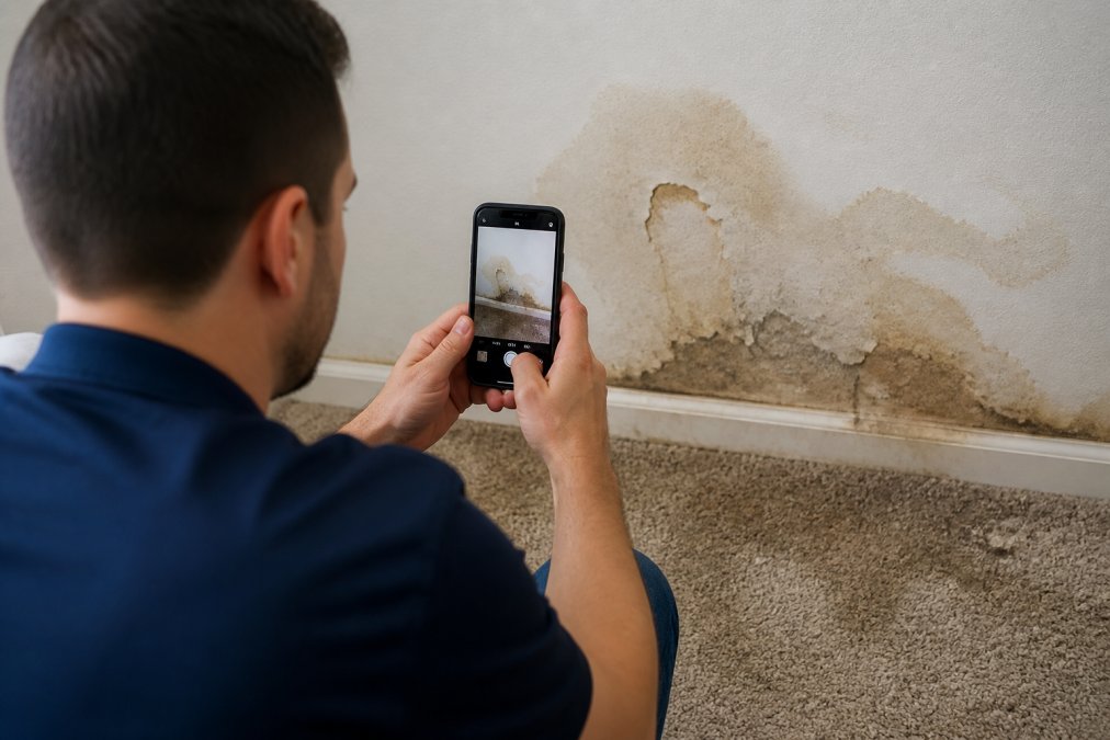 Step-by-step visual guide for water damage insurance claim