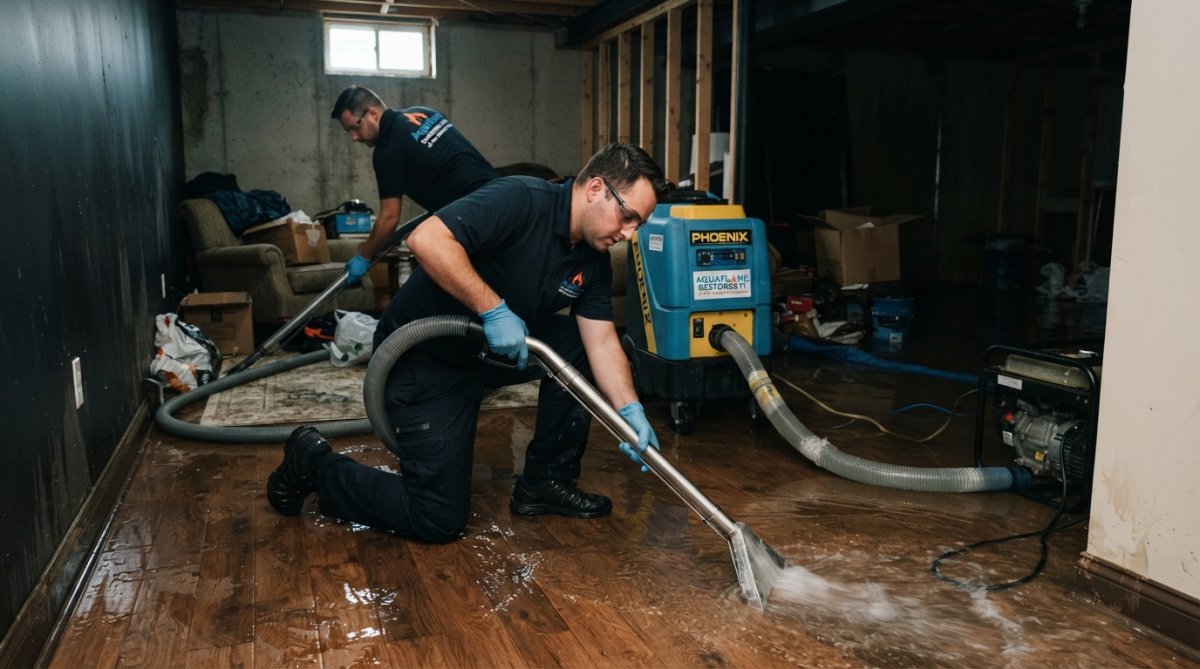 Professional illustration showing Professional for water removal