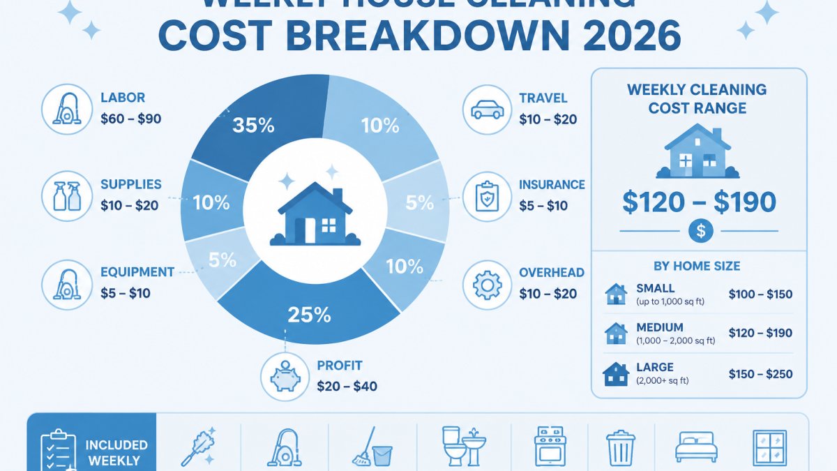 Weekly House Cleaning Cost Breakdown 2026