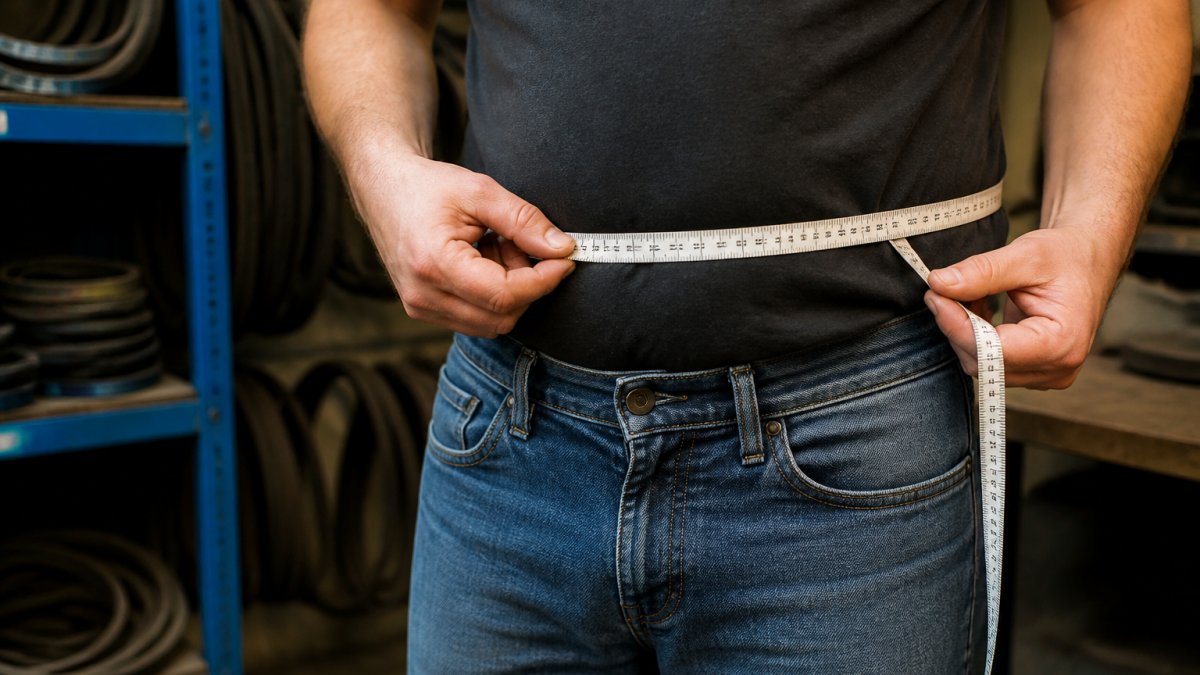 Step-by-step guide on using a measuring tape to find your waist measurement for belt sizes L