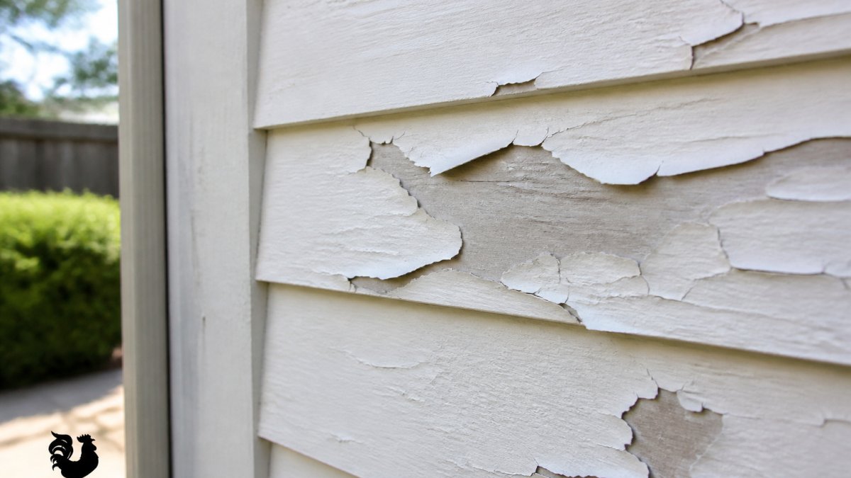 Infographic showing examples of peeling paint to explain what does painting warranty cover for homeowners.