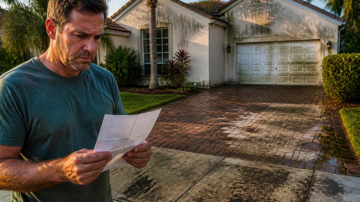 Homeowner holding a formal letter after choosing to ignore hoa warnings on their property