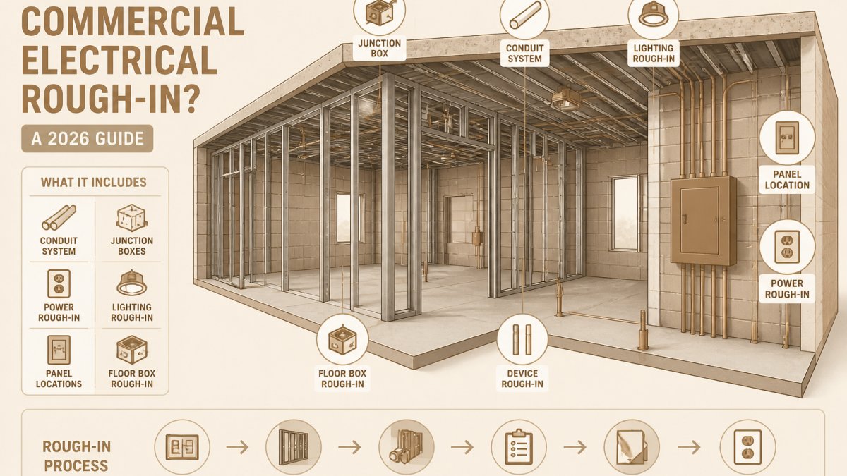 What Is a Commercial Electrical Rough-In? A 2026 Guide