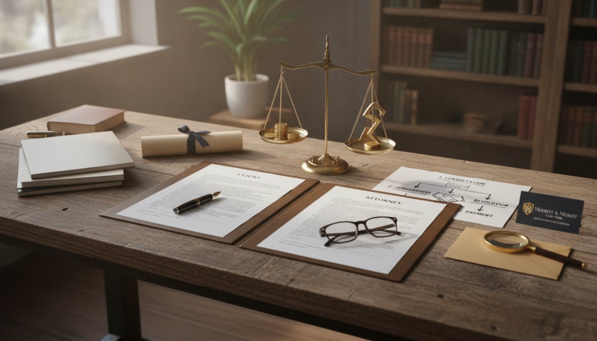 Process diagram showing steps for Attorney for what is a contingency fee agreement