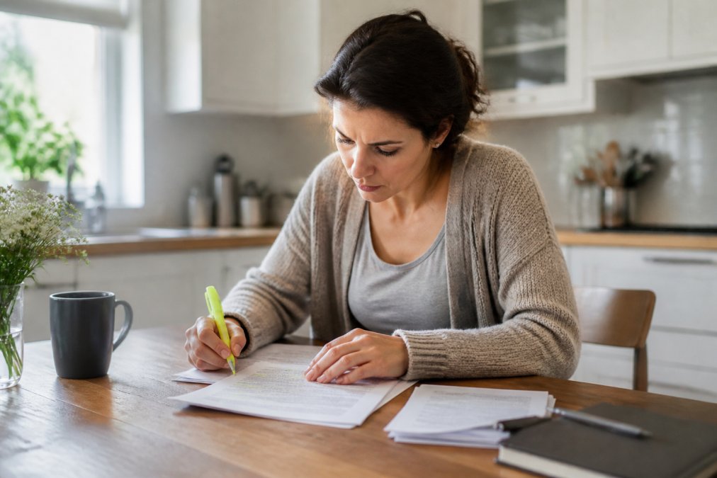 Infographic process for reviewing insurance documents and finding a price lock guarantee before signing.