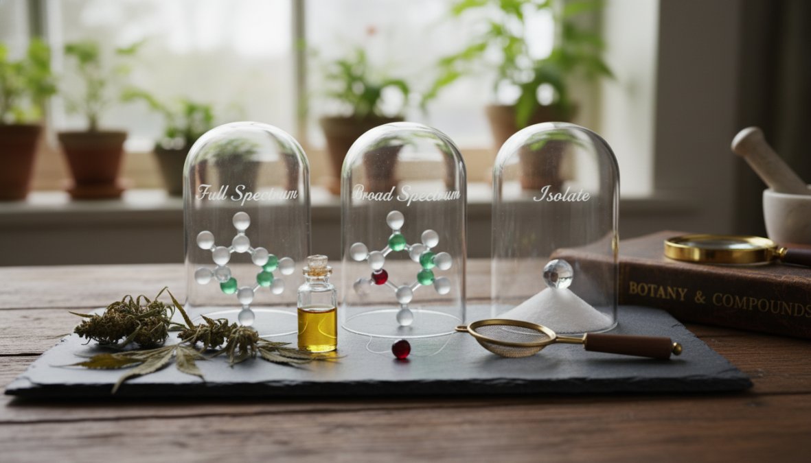 Educational diagram explaining Close, CBD for what is broad spectrum cbd