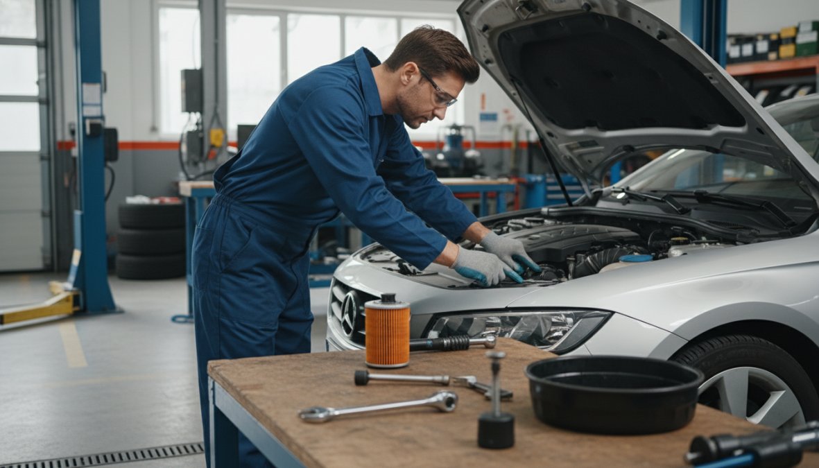 Software tools interface for certified and mechanic and well-lit concepts for what is included in a full car service