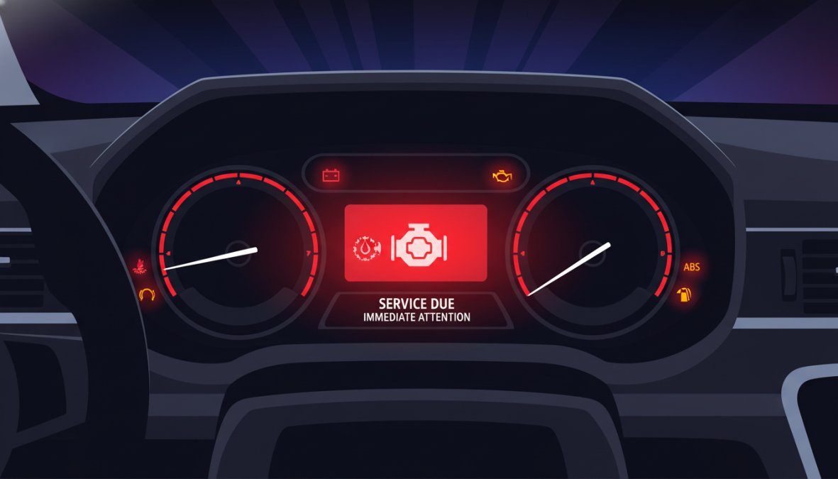 Professional illustration showing what is included in a full car service