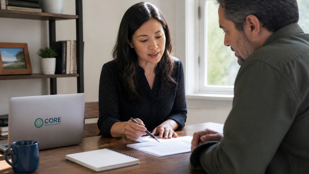 Small business consultant reviewing a contract, highlighting why they need professional liability insurance.