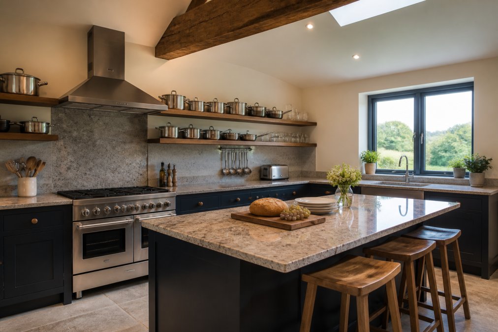 Professional illustration showing Modern for 5-star holiday cottage