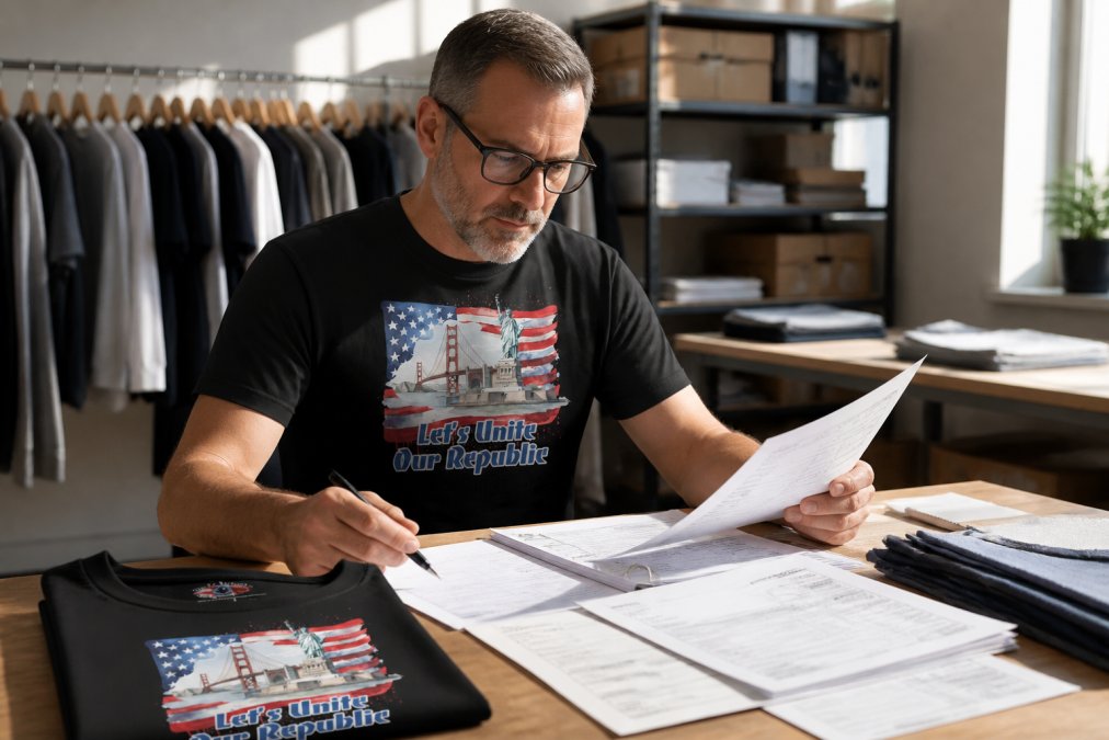 Professional illustration showing Professional for what makes apparel truly american