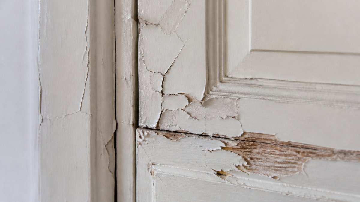 Infographic highlighting physical damage signs indicating you should replace interior doors due to wear.