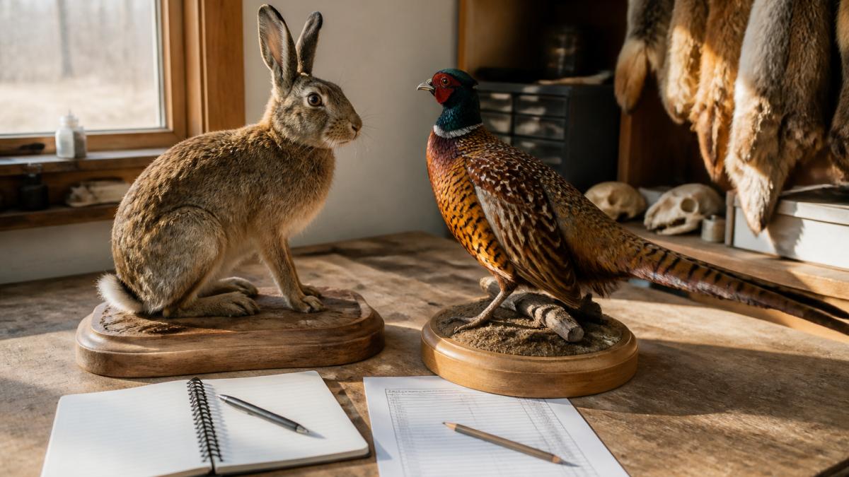 Checklist diagram for evaluating quality taxidermy specimens in a workshop setting