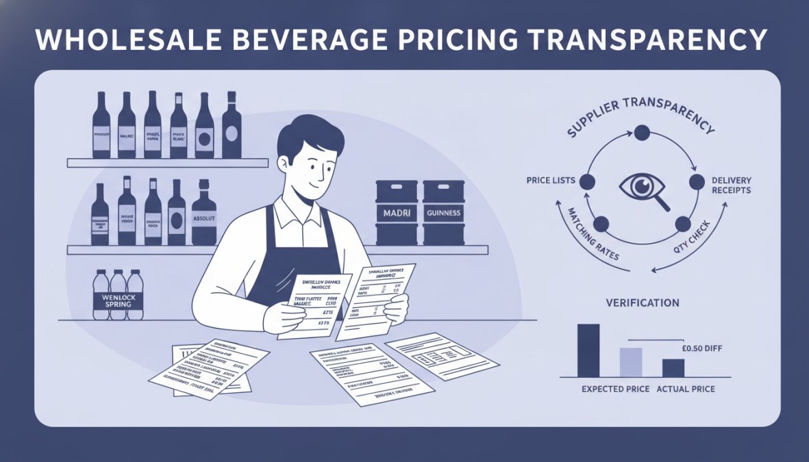 Professional illustration showing Bar for drinks pricing transparency