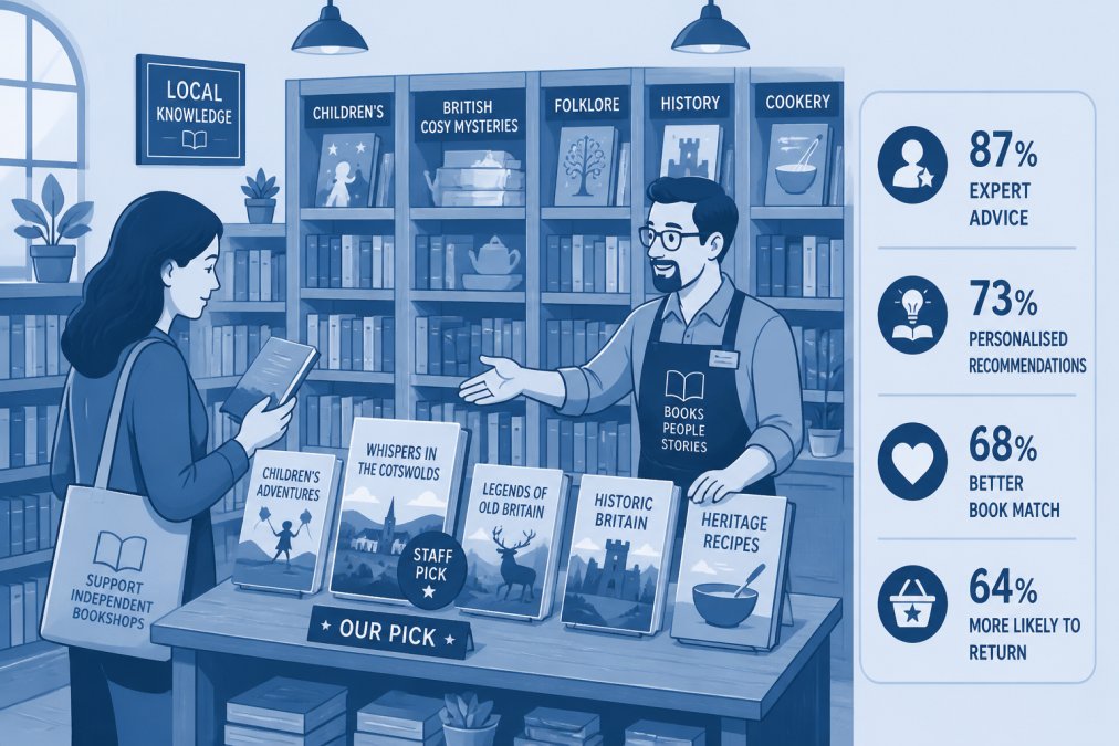Professional illustration showing independent bookstores