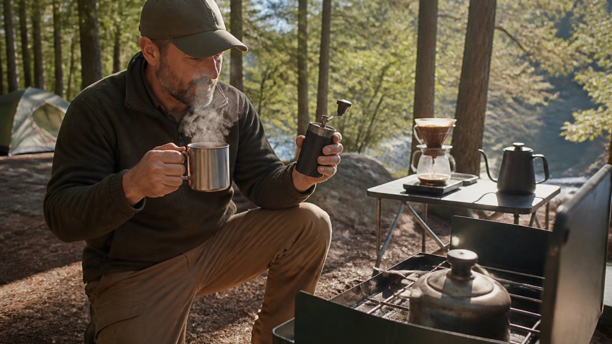 Decision tree flowchart for troubleshooting sour coffee brewing methods at a campsite during the morning.