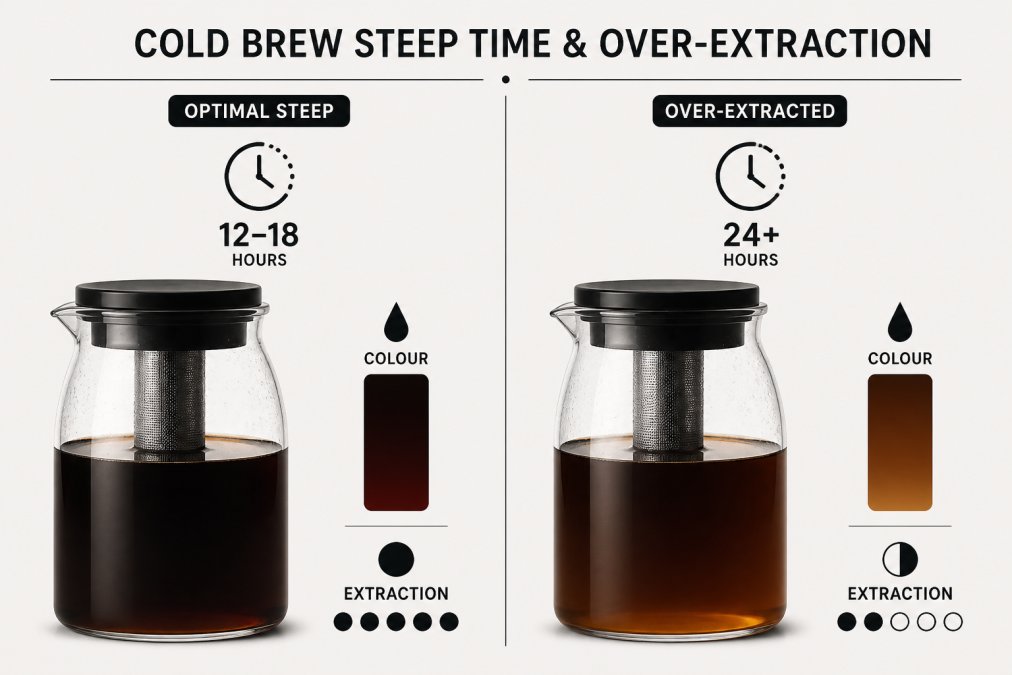Professional illustration showing cold brew bitter