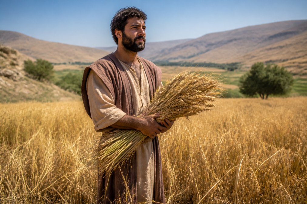 Professional illustration showing Cain, Near Eastern for God reject Cain's offering