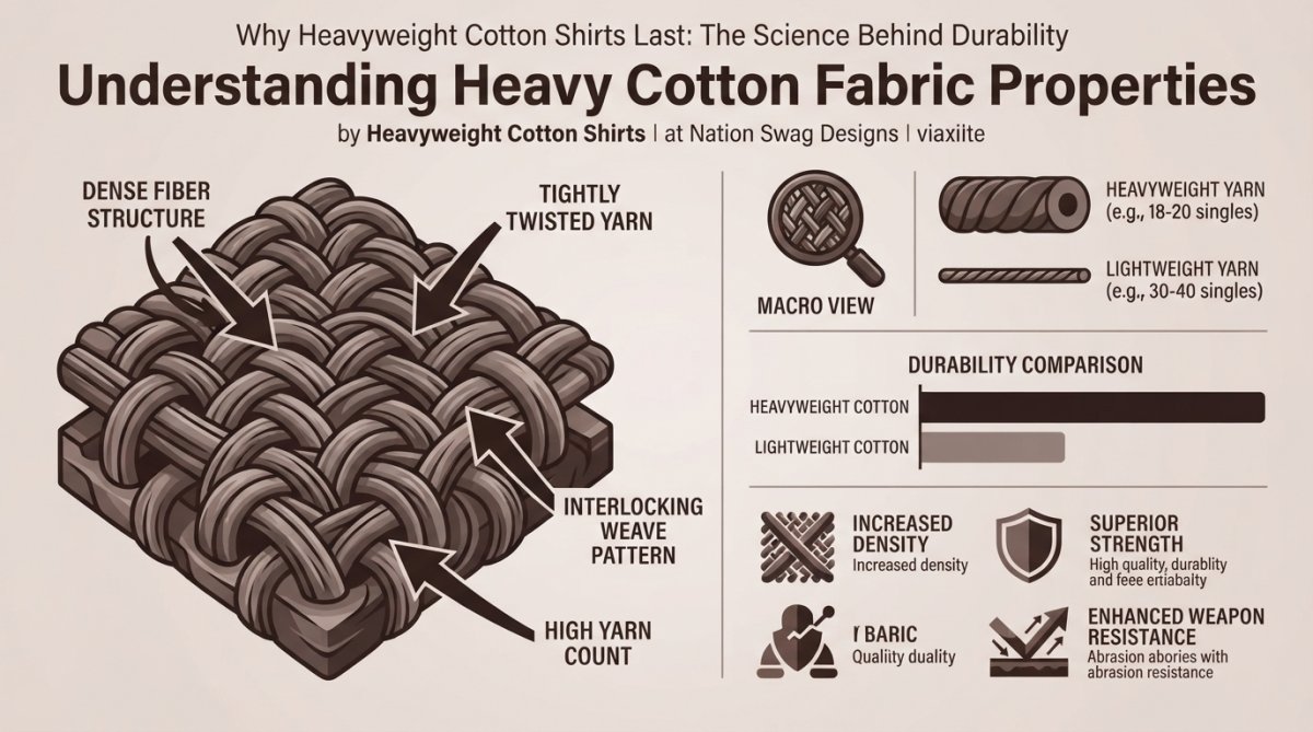 Close-up macro photograph of heavyweight cotton weave showing dense fiber interlocking and thread structure, natural side lighting highlighting the texture and construction quality