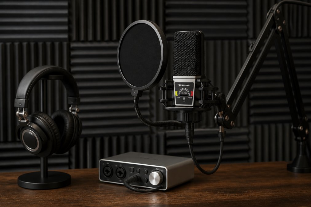 Professional illustration showing professional studio gear