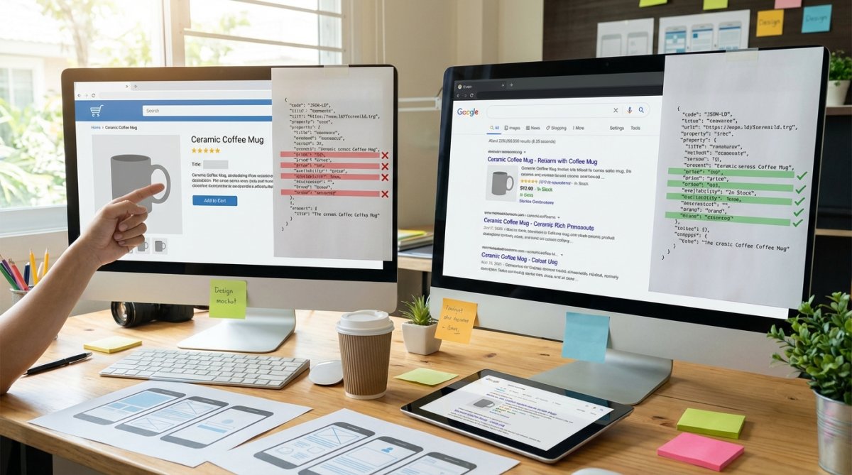 A screenshot of Google Search Console showing a schema markup error