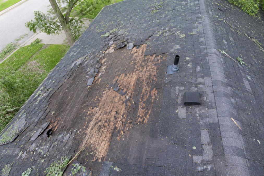 Professional illustration showing roof leaks storms