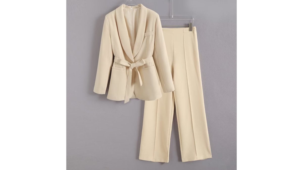 Women's Blazer and Wide Leg Pants Set