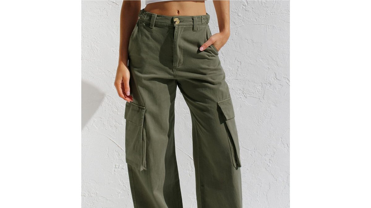 Women's Cargo Pants with Large Flap-Pocket Details