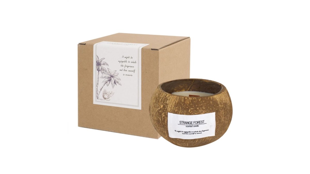 Wooden Coconut Shell Scented Candle Gift Set