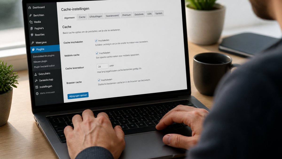 WordPress website te te versnellen: 3 stappen Iemand past cache-instellingen aan in het WordPress-dashboard om de WordPress website versnellen.