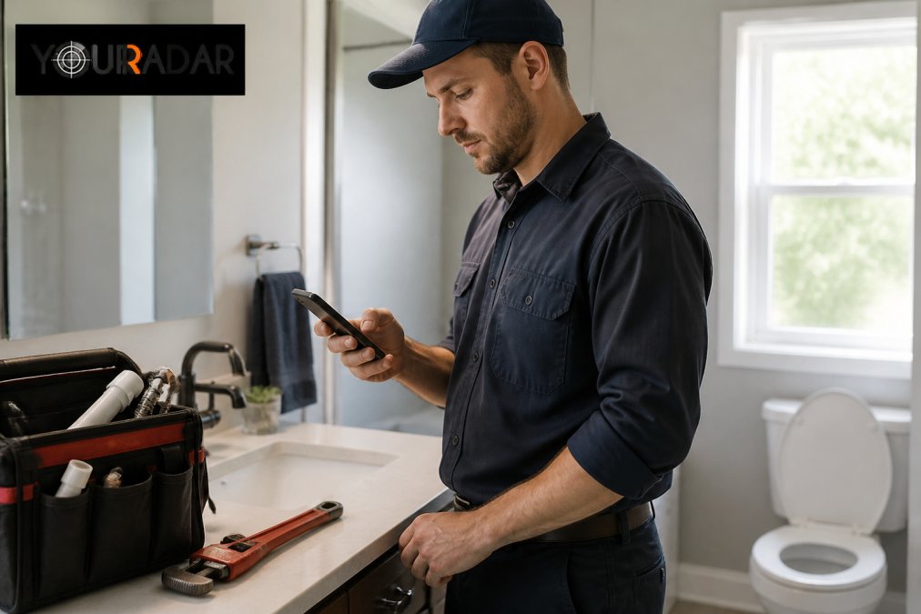 Professional illustration showing Plumber for Workiz vs Housecall Pro for plumbing
