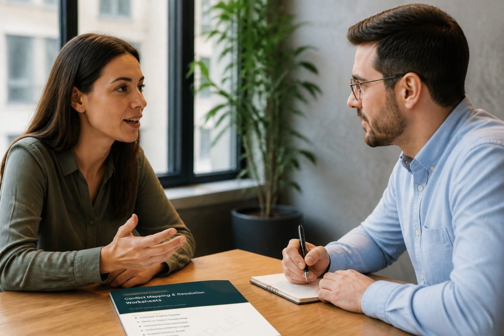 Step-by-step visual guide for conflict resolution strategies