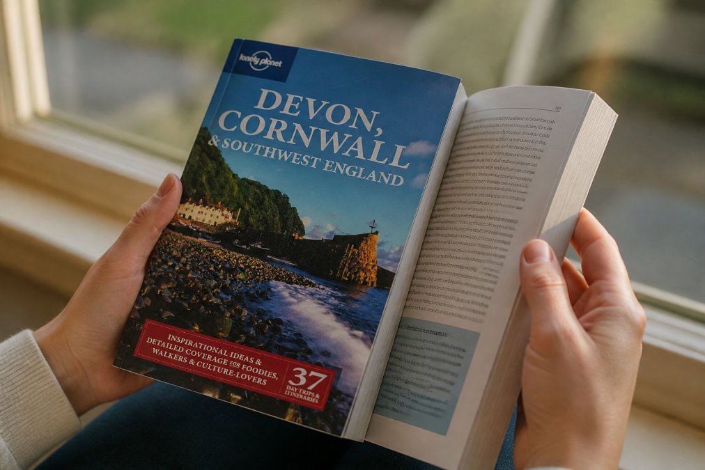 Hands carefully opening a pre-loved paperback book with clearly visible pages in natural window light, showing good condition spine and interior