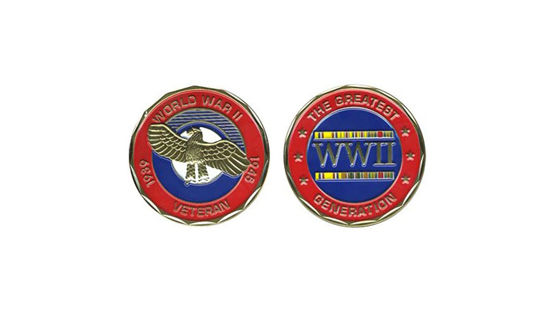 World War II Veteran "The Greatest Generation" Challenge Coin
