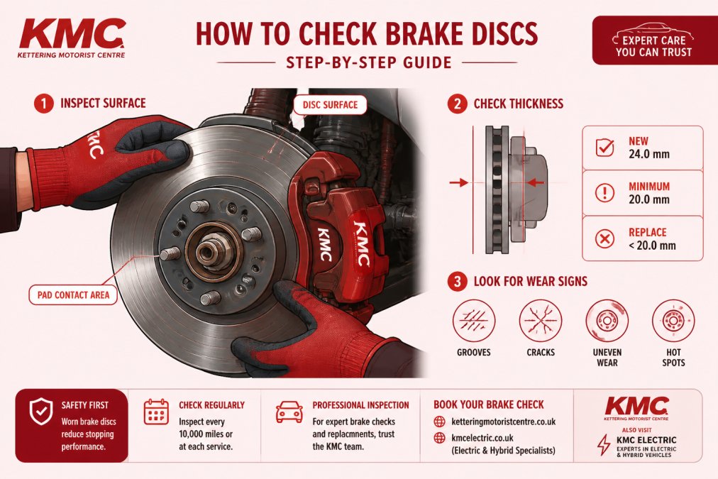 Step-by-step visual guide for worn brake discs