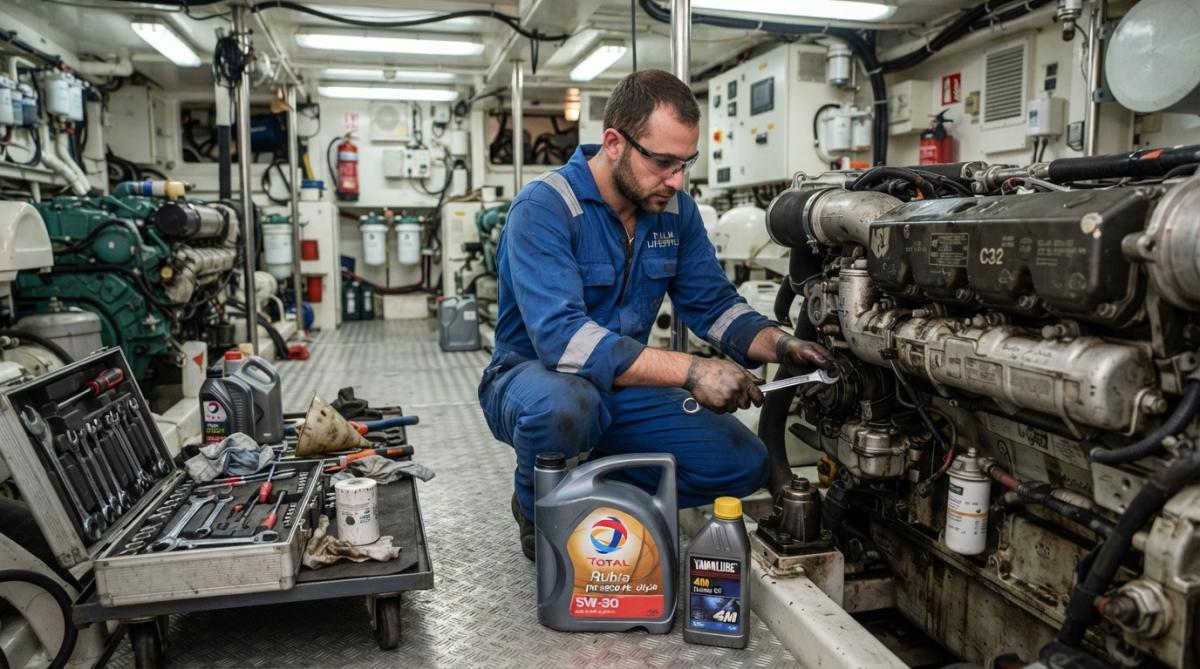 Software tools interface for oil and marine and technician concepts for yacht maintenance tips