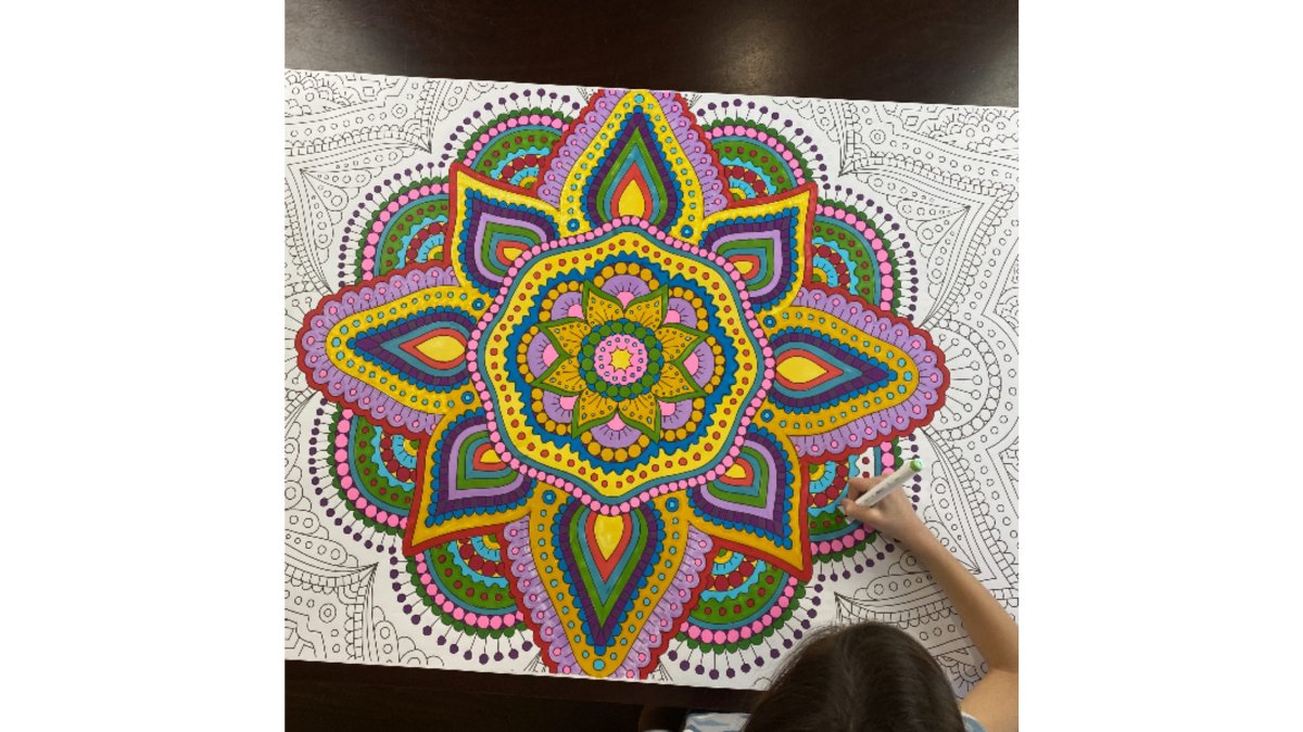 Zentangle Mandala Table Size Coloring Sheet